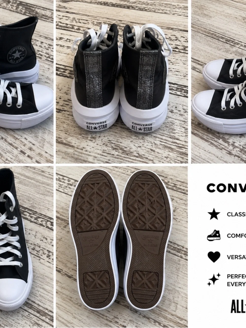 Converse Kids Black and White High-Top Platform Sneakers